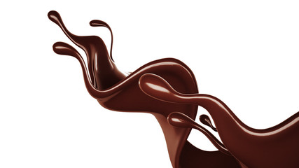 Chocolate splash. 3d illustration, 3d rendering.