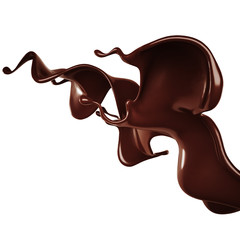 Chocolate splash. 3d illustration, 3d rendering.