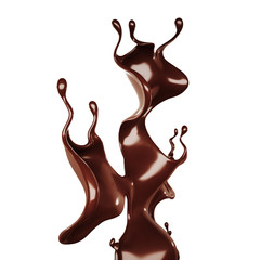 Chocolate splash. 3d illustration, 3d rendering.