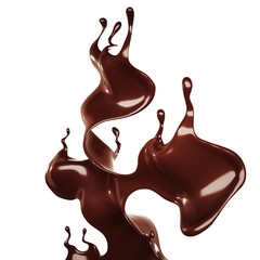 Chocolate splash. 3d illustration, 3d rendering.