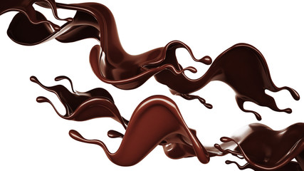 Chocolate splash. 3d illustration, 3d rendering.
