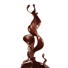 Chocolate splash. 3d illustration, 3d rendering.