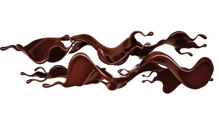 Chocolate splash. 3d illustration, 3d rendering.