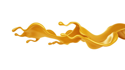 Splash of caramel. 3d illustration, 3d rendering.