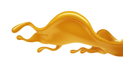 Splash of caramel. 3d illustration, 3d rendering.