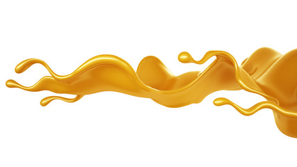 Splash of caramel. 3d illustration, 3d rendering.