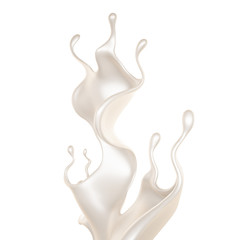A splash of milk. 3d illustration, 3d rendering.