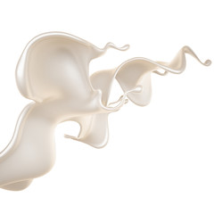 A splash of milk. 3d illustration, 3d rendering.