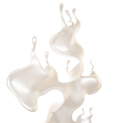 A splash of milk. 3d illustration, 3d rendering.