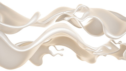 A splash of milk. 3d illustration, 3d rendering.