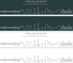 Louisville Single Line Skyline Banner