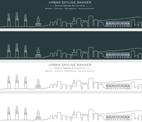 Malaga Single Line Skyline Banner
