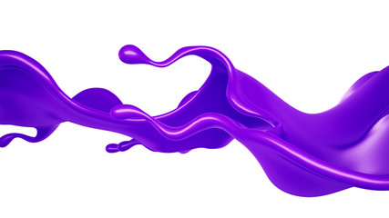 A splash of purple paint. 3d illustration, 3d rendering.