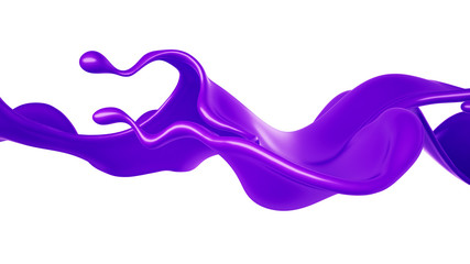 A splash of purple paint. 3d illustration, 3d rendering.