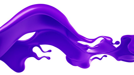A splash of purple paint. 3d illustration, 3d rendering.