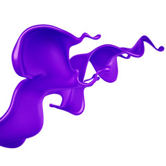 A splash of purple paint. 3d illustration, 3d rendering.