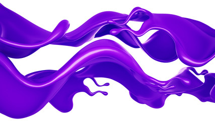 A splash of purple paint. 3d illustration, 3d rendering.