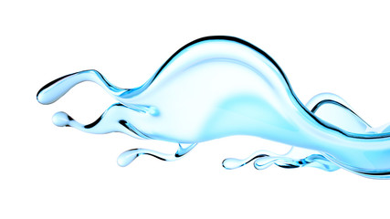 Splash of water. 3d illustration, 3d rendering.