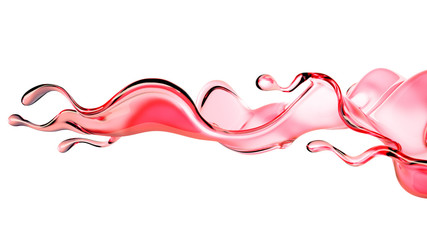 A splash of red wine. 3d illustration, 3d rendering.