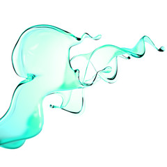 A splash of green transparent liquid. 3d illustration, 3d rendering.