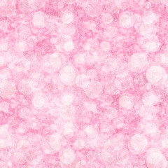 Stains and spatters seamless pattern with pink bokeh. Random brush strokes imitation. Abstract background.