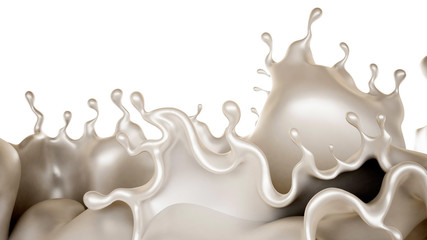 Fototapeta premium A splash of a thick white liquid. 3d illustration, 3d rendering.