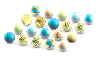 Multicolor background with balls. 3d illustration, 3d rendering.