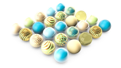 Multicolor background with balls. 3d illustration, 3d rendering.