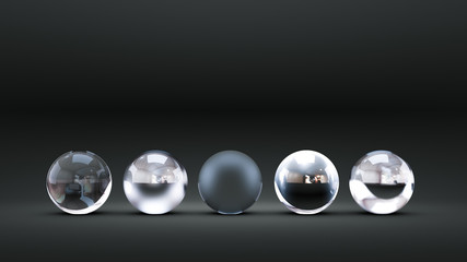 Gray luxury background with geometric shapes from balls. 3d illustration, 3d rendering.