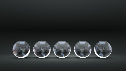Gray luxury background with geometric shapes from balls. 3d illustration, 3d rendering.