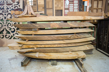Natural woods cut ready for furniture creation