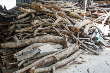 Natural woods cut ready for furniture creation