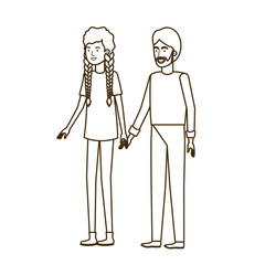 young couple in white background avatar character