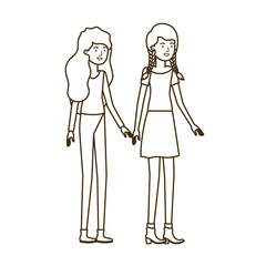 young women in white background avatar character