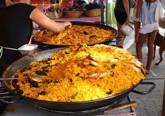 Giant Spanish Paella in French Market