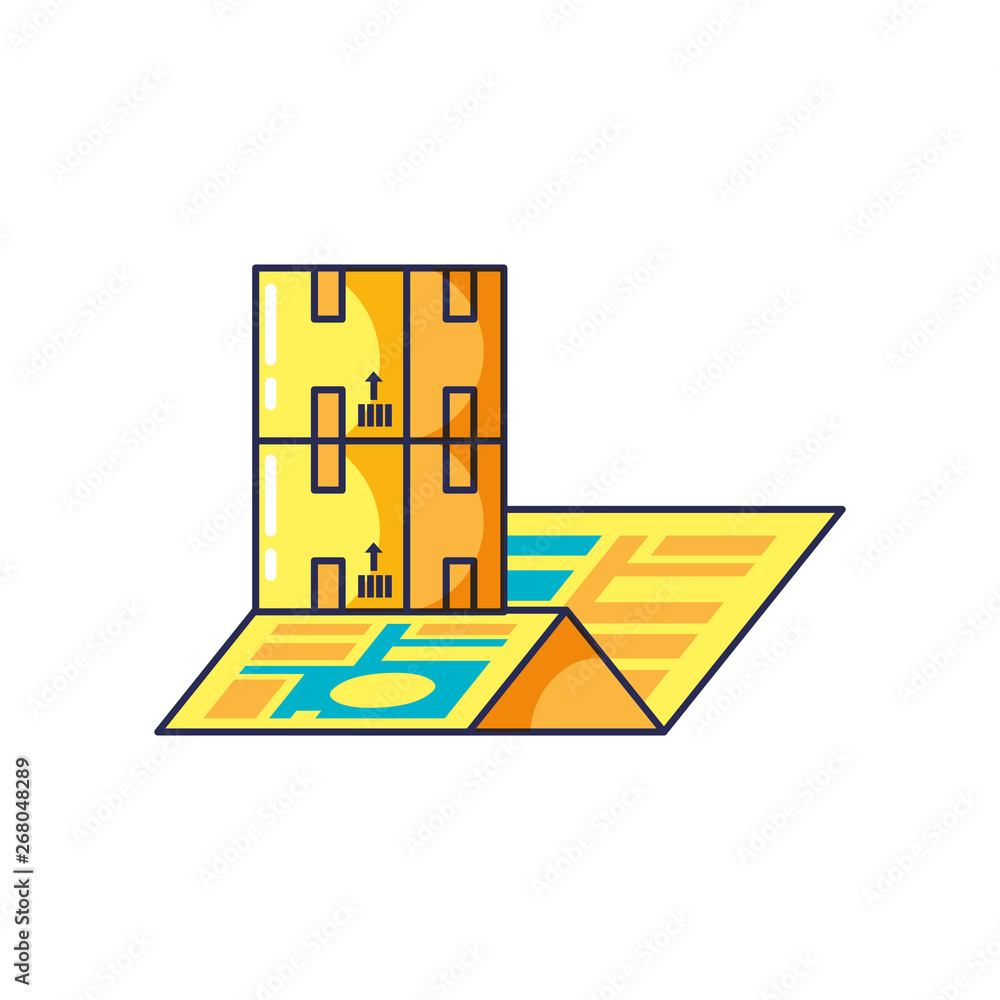 Poster boxes carton with map guide location