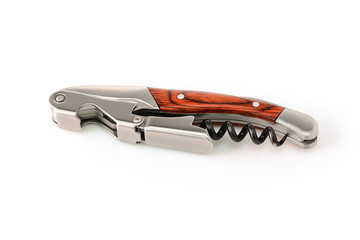Sommelier knife with corkscrew and bottle opener in the folded state, professionsl waiter knife,...