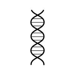 Medical pharmaceutical abstract dna gene helix, simple black and white icon on white background. Vector illustration