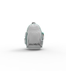Gray Backpacks isolated on White 3D Rendering