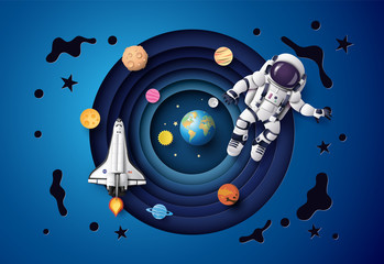  Astronaut floating in the stratosphere . - obrazy, fototapety, plakaty