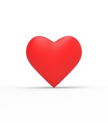 Red Love Heart 3D Rendering