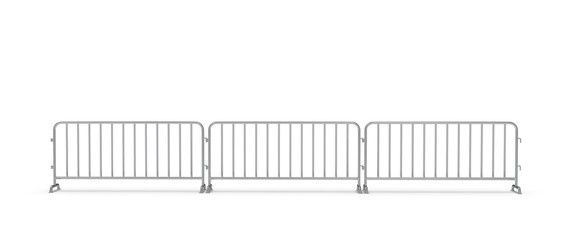 Metal Barrier isolated on White 3D Rendering