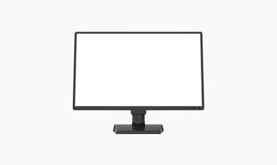 LCD Monitor isolated on White 3D Rendering
