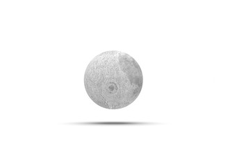 Moon on White 3D Rendering
