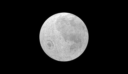 Moon on black 3D Rendering