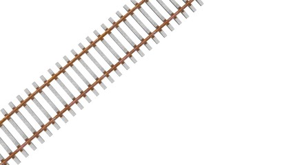 Train Tracks isolated 3D Rendering