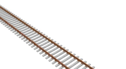 Train Tracks isolated 3D Rendering