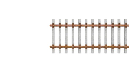 Train Tracks isolated 3D Rendering