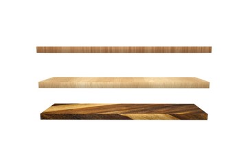 Wood Shelf on Wall 3D Rendering