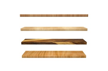 Wood Shelf on Wall 3D Rendering